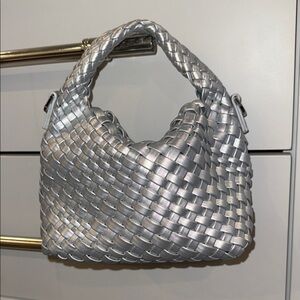 Silver Woven Handbag
